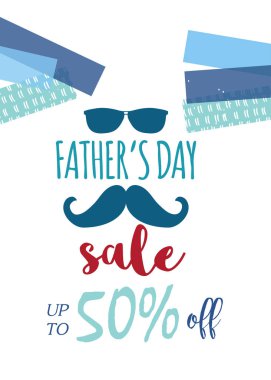 Mutlu Babalar Günü Satılık. Vektör çizim promosyon, afiş, el ilanı, indirim kartı, alışveriş şablonu, fiyat etiket, blog, sosyal medya, pazarlama, reklam, promosyon afiş için