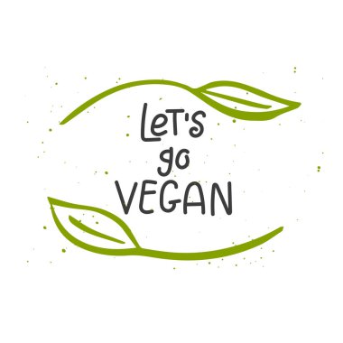 Vektör Eko, bio yeşil logo veya işareti. Vegan sağlıklı gıda rozet, kafeterya, restoranlar, ambalaj ürünleri için etiket. Elle çizilmiş yapraklar, dallar, yazı ile bitki elemanları. Organik tasarım şablonu
