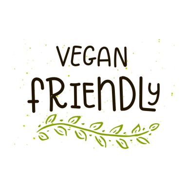 Vektör Eko, bio yeşil logo veya işareti. Vegan sağlıklı gıda rozet, kafeterya, restoranlar, ambalaj ürünleri için etiket. Elle çizilmiş yapraklar, dallar, yazı ile bitki elemanları. Organik tasarım şablonu