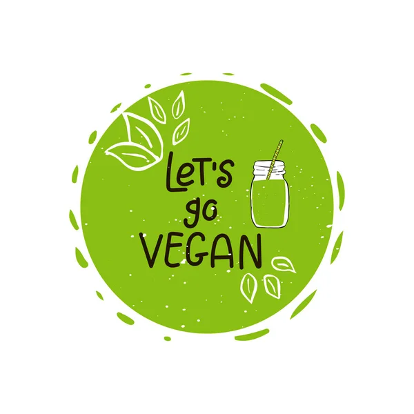 Vector Eco Bio Groen Logo Teken Vegan Gezonde Voeding Badge — Stockvector