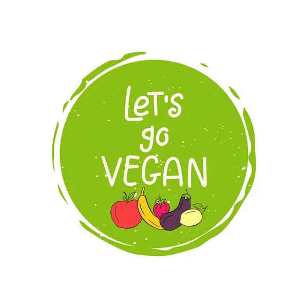 Vektor Eco Bio Grünes Logo Oder Zeichen Abzeichen Für Vegane — Stockvektor