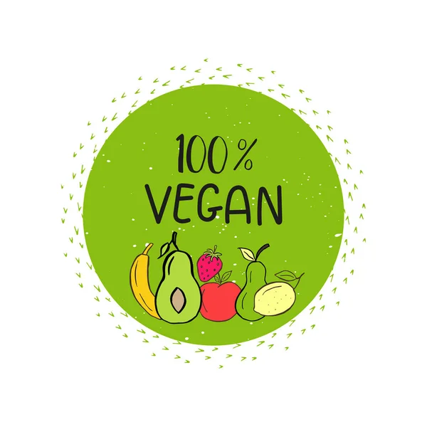 Vector Eco Bio Grön Logo Eller Logga Vegan Hälsosam Mat — Stock vektor