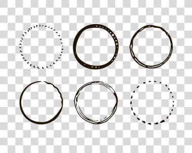 El öğeler için logo daireler, arka plan üzerinde izole ve kullanımı kolay ile çekilmiş. Vektör çizim. Yuvarlak logosu.