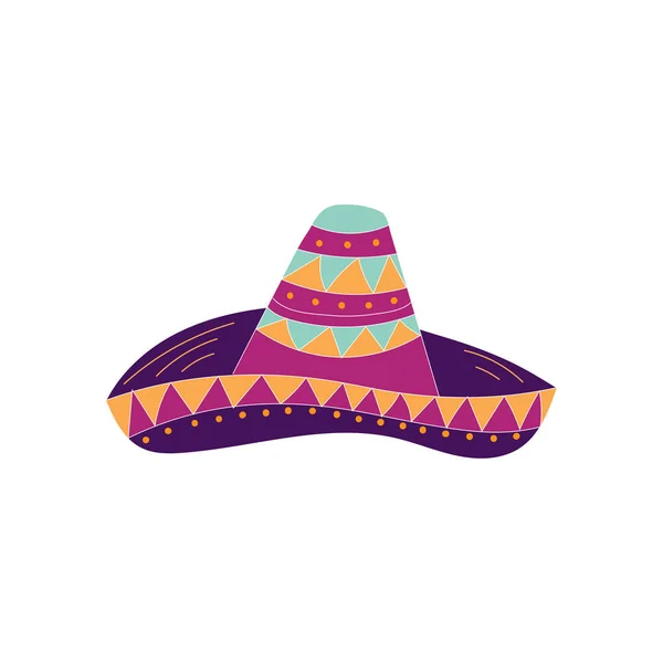 手绘草帽图标 可用于横幅或卡辛科的庆祝活动 节日海报 矢量墨西哥嘉年华 — 图库矢量图片