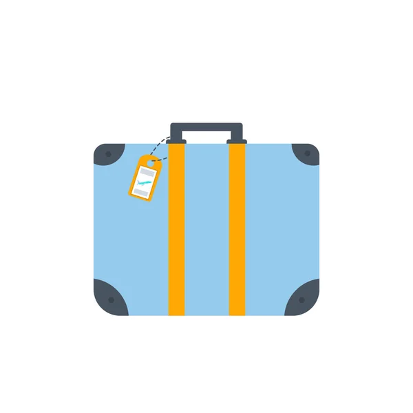 Object Baggage Luggage Suitcase Isolated White Background Flat Style Vector — Stock Vector