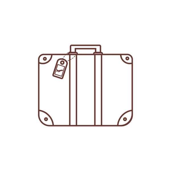 Icon Baggage Luggage Suitcase Isolated White Background Flat Style Vector — Stock Vector