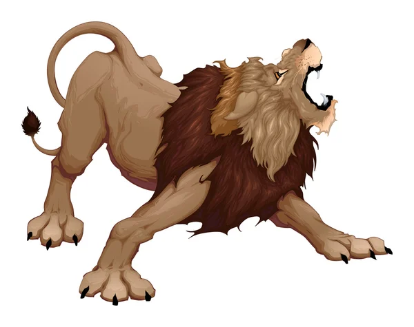 Kızgın kükreyen aslan — Stok Vektör