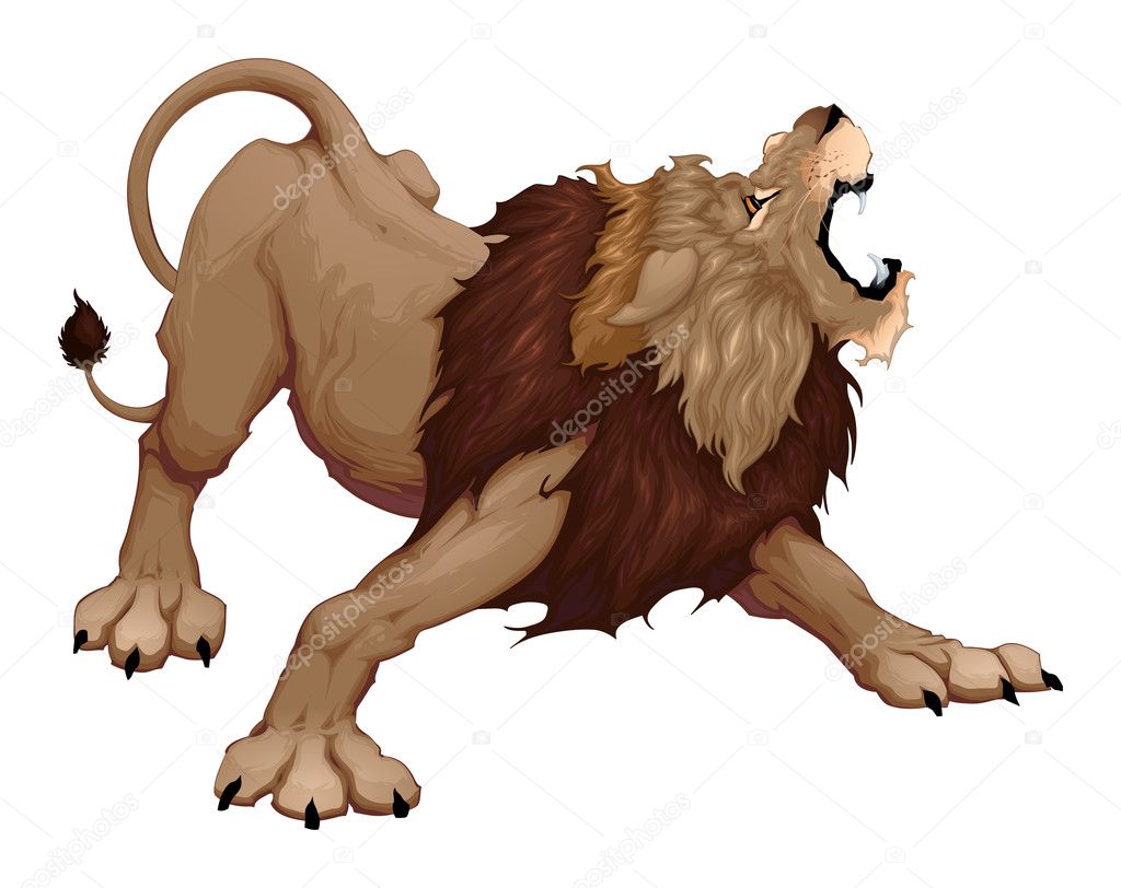 Image vectorielle Le lion en colère rugit par ©ddraw - 125775656, image size:1024x812