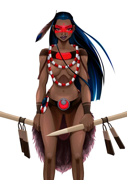 美丽的亚马逊女战士 — 图库矢量图片
