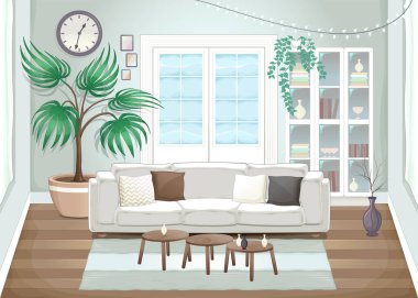 Zarif bir oturma odası.