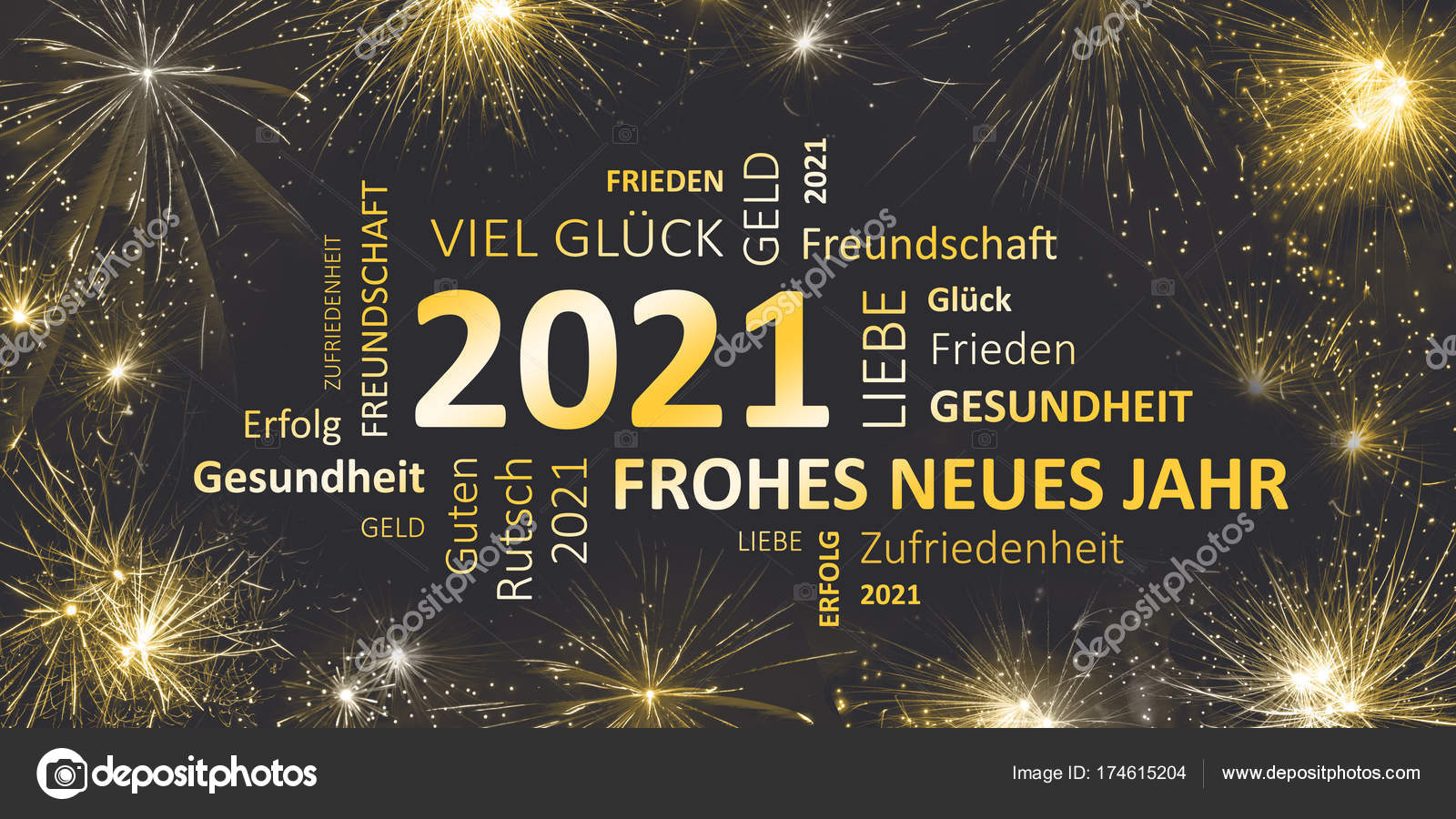 Deutsche Karte für das neue Jahr 2021 — Stockfoto © JNaether 174615204