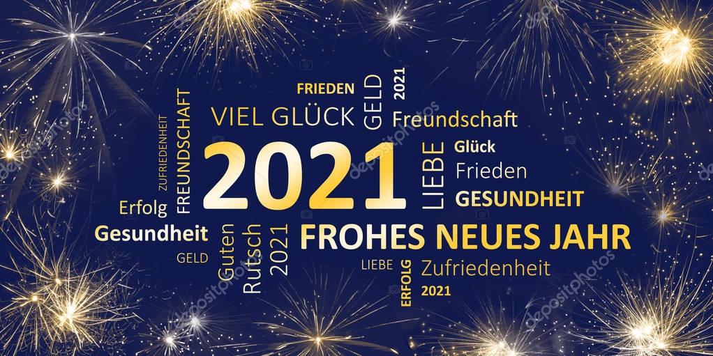 Deutschen Silvester Karte 2021 mit guten Wünschen — Stockfoto
