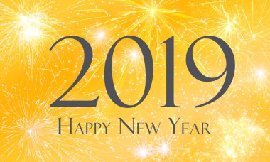 mutlu yeni yıl 2019 - kartı numarasına sahip