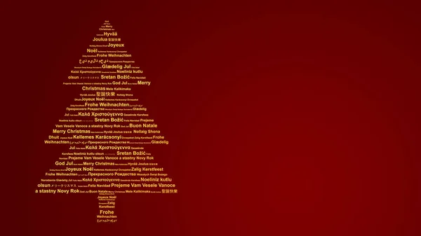 Carte Noël Avec Joyeux Noël Dans Différentes Langues — Photo