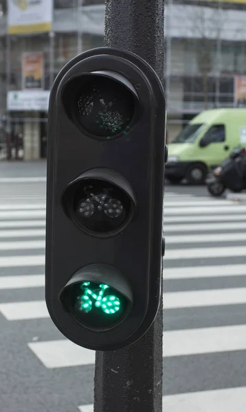 Traffic-light voor fietsen — Stockfoto