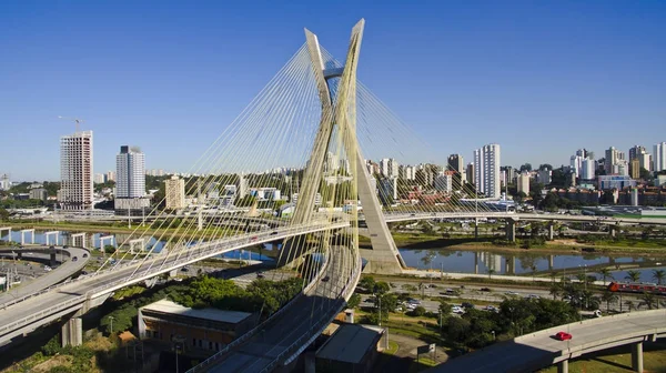 Ponte Por Cabo Outro Lado Rio — Fotografia de Stock