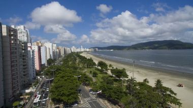 Sao Vicente Beach, Güney Amerika, Brezilya güzel plajı