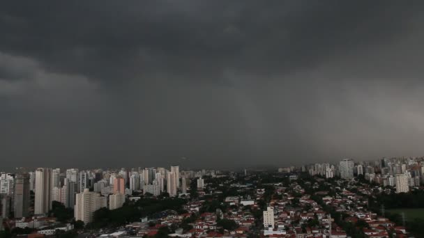 Regnet Sehr Stark Der Stadt Sao Paulo Brasilien — Stockvideo