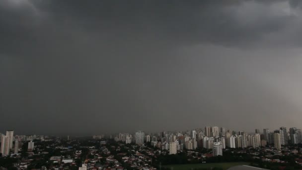 Βρέχει Πολύ Ισχυρή Στην Πόλη Του Σάο Πάολο Βραζιλία — Αρχείο Βίντεο
