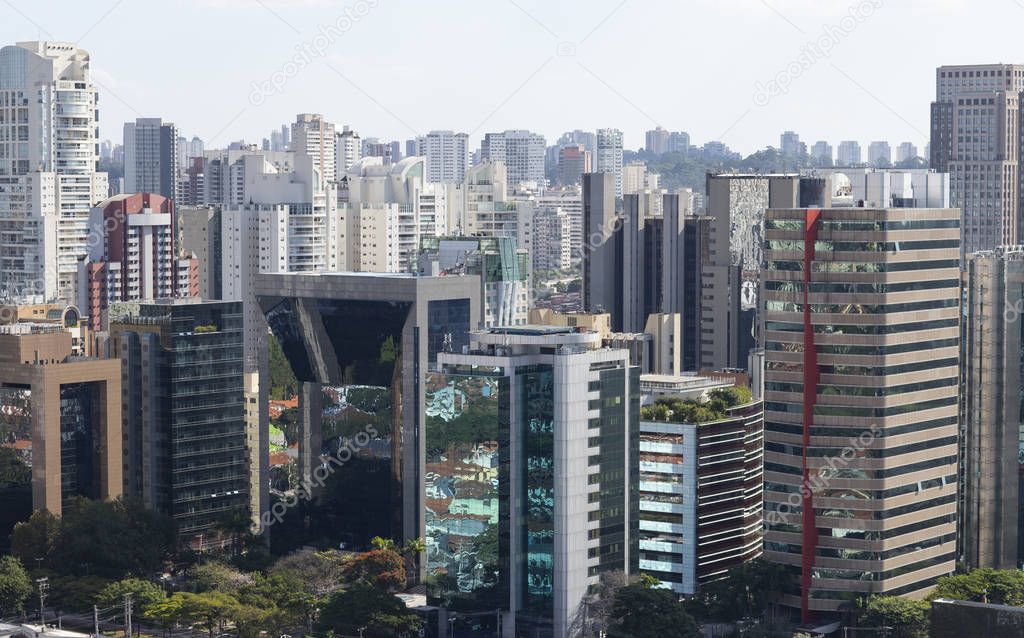 Building the city of Sao Paulo, South America Brazil 