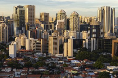 Havadan görünümü city, Sao Paulo, büyük şehirlerin havadan görünümü