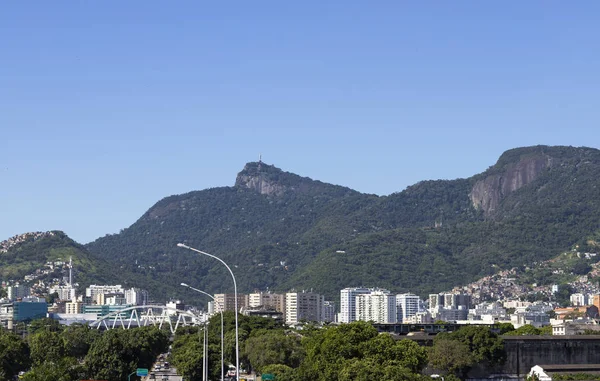 Cristo Redentore Visto Lontano Rio Janeiro Brasile — Foto Stock