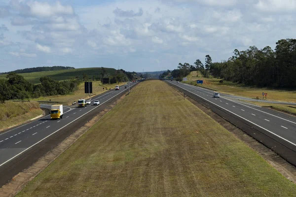 Motorvägen Vacker Solig Dag Highway Castelo Branco Sao Paulo Brasilien — Stockfoto