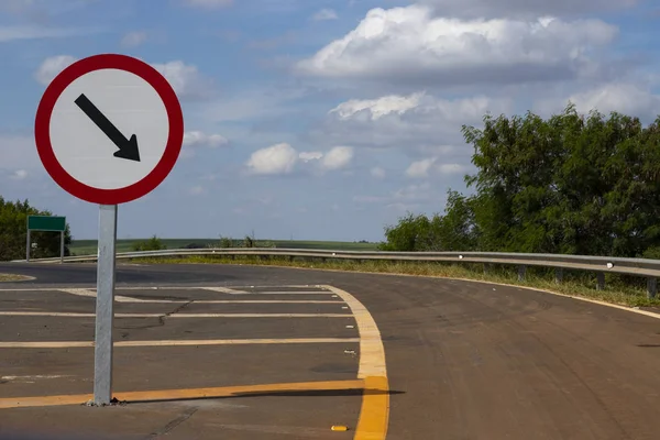 Signpost Para Seguir Frente América Sul Brasil Estradas Rurais — Fotografia de Stock