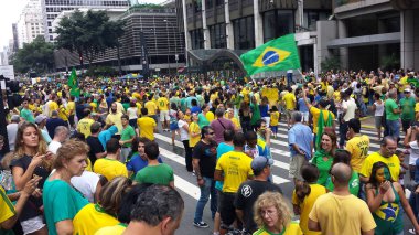 Dünyada yolsuzluğa karşı bir gösteri. Sao Paulo, Brezilya, Güney Amerika 'da yolsuzluğa karşı gösteri. 