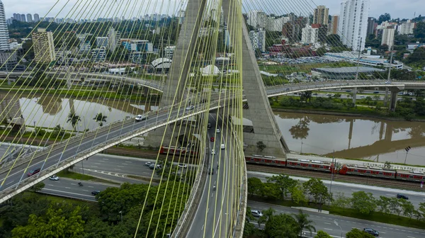 Puente Por Cable Sao Paulo Brasil América Del Sur — Foto de Stock