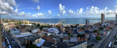 Güzel şehirlerin panoramik manzarası. Fortaleza Şehri, Ceara Eyaleti Brezilya, Güney Amerika. 