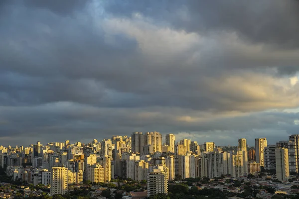 Bela Luz Pôr Sol Cidade Grande São Paulo Brasil — Fotografia de Stock