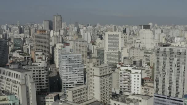 Kalabalık Şehir Konutu Hava Manzaralı Şehir Manzarası Geçmişi Sao Paulo — Stok video