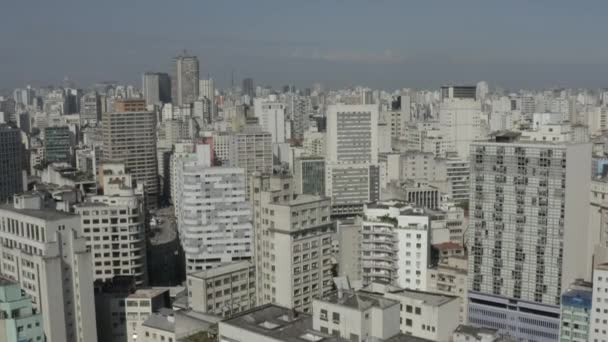 Πολυσύχναστη Αεροφωτογραφία Ιστορικό Του Cityscape Σάο Πάολο Βραζιλία — Αρχείο Βίντεο