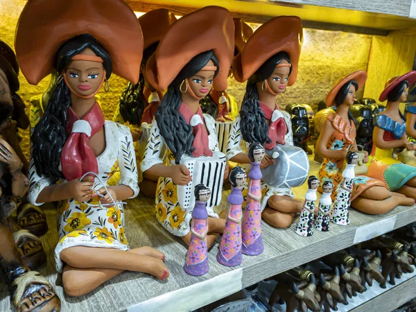 Clay Dolls Colorful Clay Dolls Selective Focus Doll — Stock Photo, Image