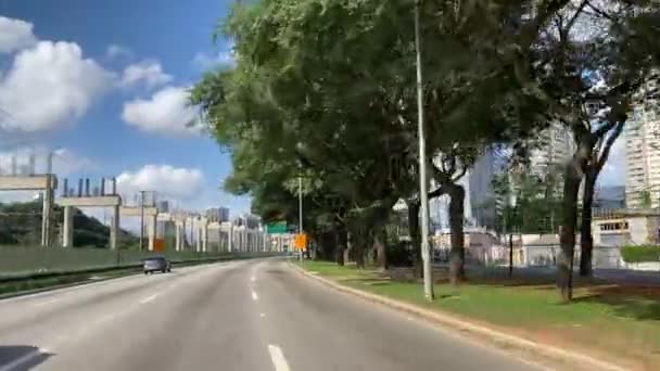 Lalu Lintas Kota Kota Selama Karantina Coronavirus Covid City Sao — Stok Video