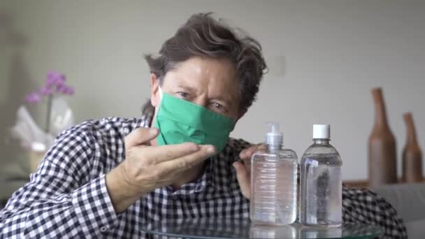 Virusbeeld Ziektekiemen Coronavirus Desinfectiemiddelen Covid19 Desinfectiemiddelen Alcohol Spuiten Coronavirus Covid — Stockvideo