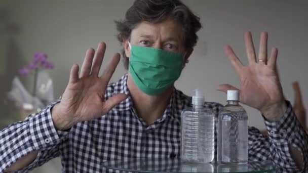 Zabijając Wirusa Covid Koronawirus Żel Dezynfekcji Rąk Dla Czystej Higieny — Wideo stockowe