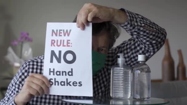 Covid 别握手No Handshake 停止握手以防止结肠病毒的传播 社会疏远的概念 关注对象而不是模型 — 图库视频影像