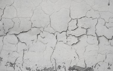 Arka planda gri çimento dokusu ile kaplı çatlak beton duvar tasarımda kullanılabilir. Çatlak ve delikli kirli beton doku..