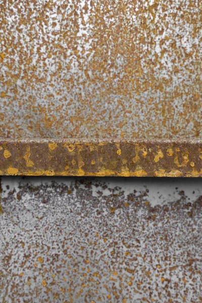 Painted metal rusted background. Metal rust texture. Erosion metal. Scratched and dirty texture on outdoor rusted metal wall. — Stock Photo, Image