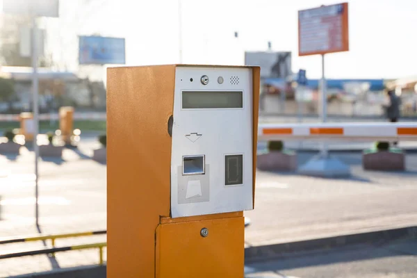 Parking tickets machine on a exit from a parking area.