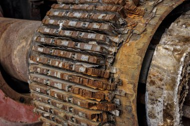 Cassibile İtalya (alternatör'ın mili detay Hidroelektrik Santrali.)