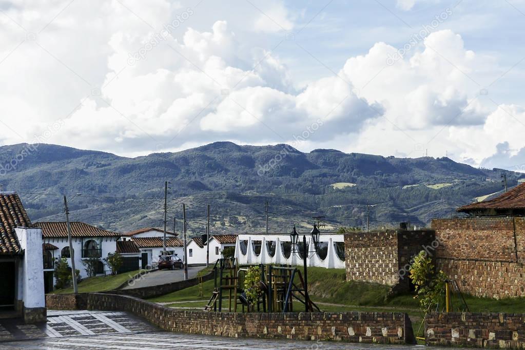 Main Square in Guatavita Village - Colombia