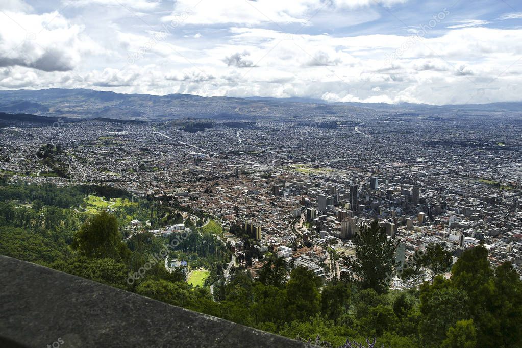 City view from Monserrate hill in Bogota