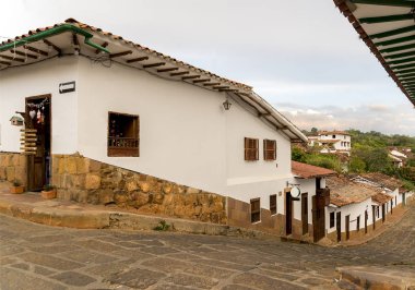 Santander - Kolombiya sokaklarda Barichara.