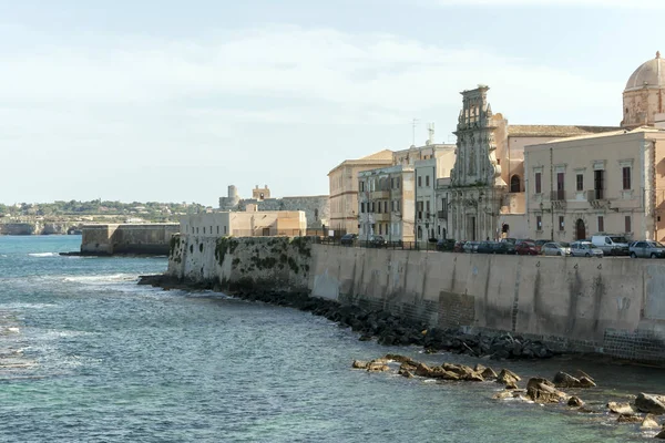 Ortygia Adanın Sahil Lungomare Syracuse Talya — Stok fotoğraf