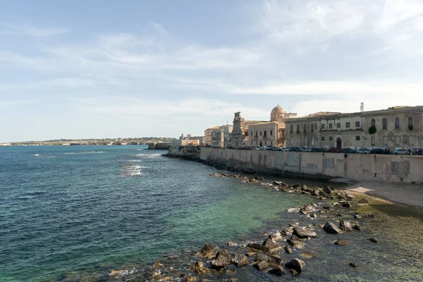 Ortygia Insel Küste Lungomare Syrakus Italien — Stockfoto