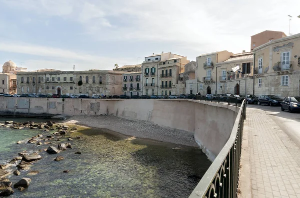 Ortygia Eiland Kust Lungomare Syracuse Italië — Stockfoto