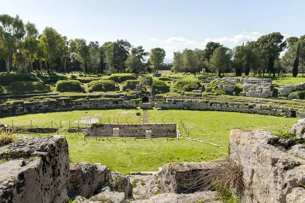 Ruines Amphithéâtre Romain Syracuse — Photo